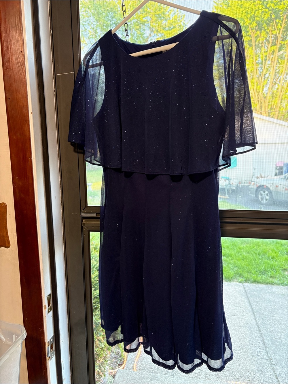 J Taylor Navy Blue Sparkle Party Dress